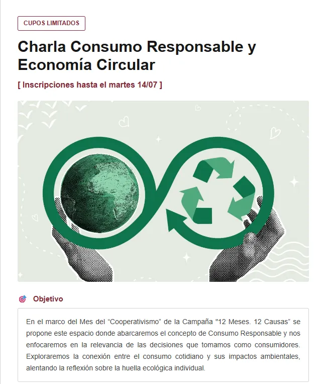 Charla abierta "Consumo responsable y economía circular"